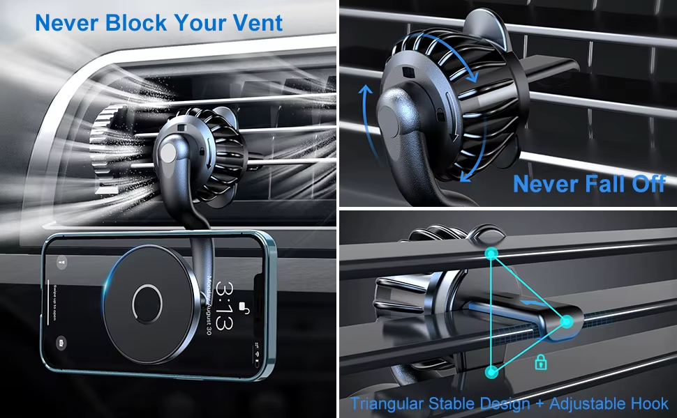Magnetic Car Phone Mount — 360° MagSafe Compatible