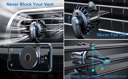 Magnetic Car Phone Mount — 360° MagSafe Compatible