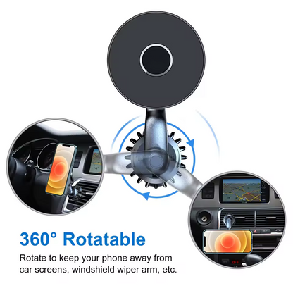 Magnetic Car Phone Mount — 360° MagSafe Compatible